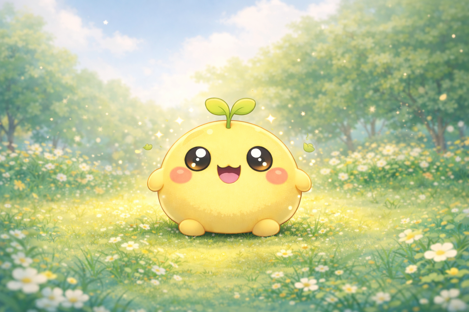 HabitPet in a calm landscape