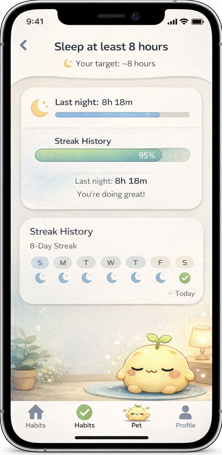 Habit streak screen